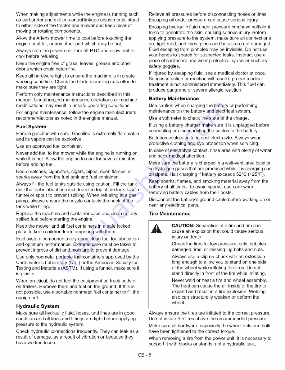 Ariens 992807 Owner'S/Operator'S Manual Download Page 8