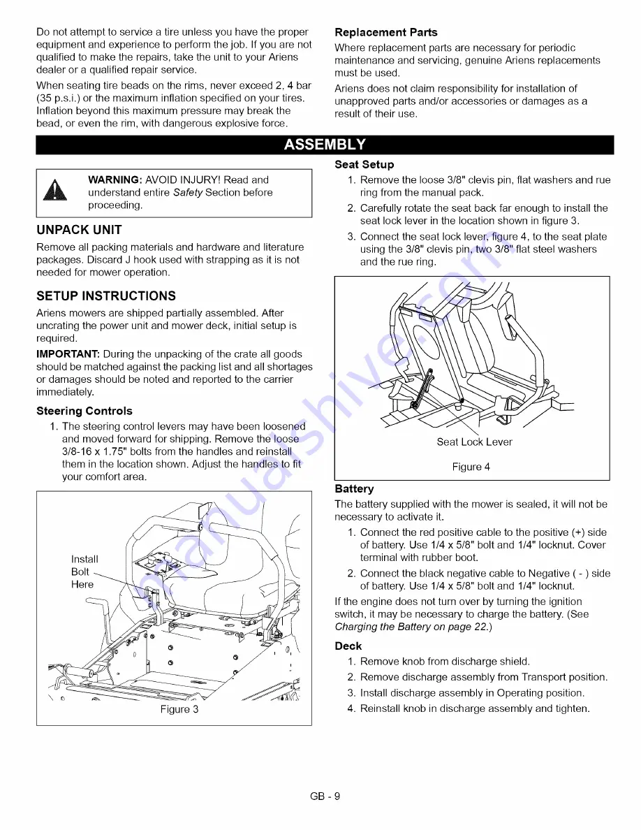 Ariens 992807 Owner'S/Operator'S Manual Download Page 9