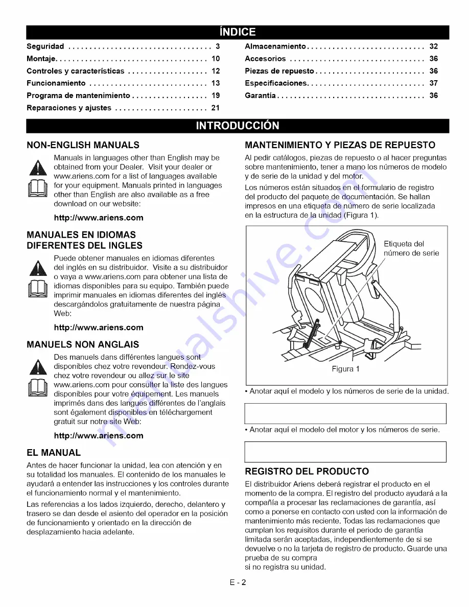 Ariens 992807 Скачать руководство пользователя страница 78