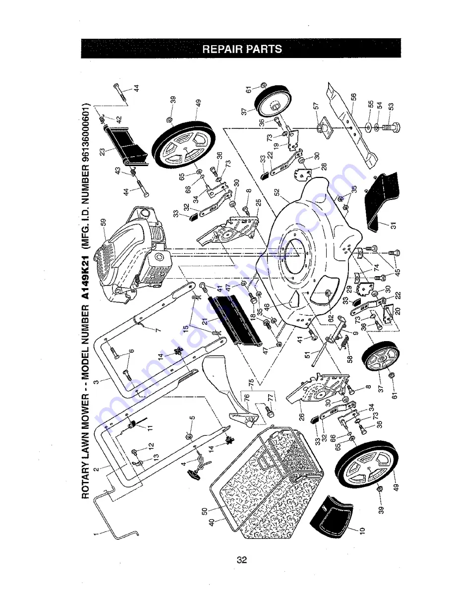 Ariens A149K21 (96136000) Owner'S Manual Download Page 32