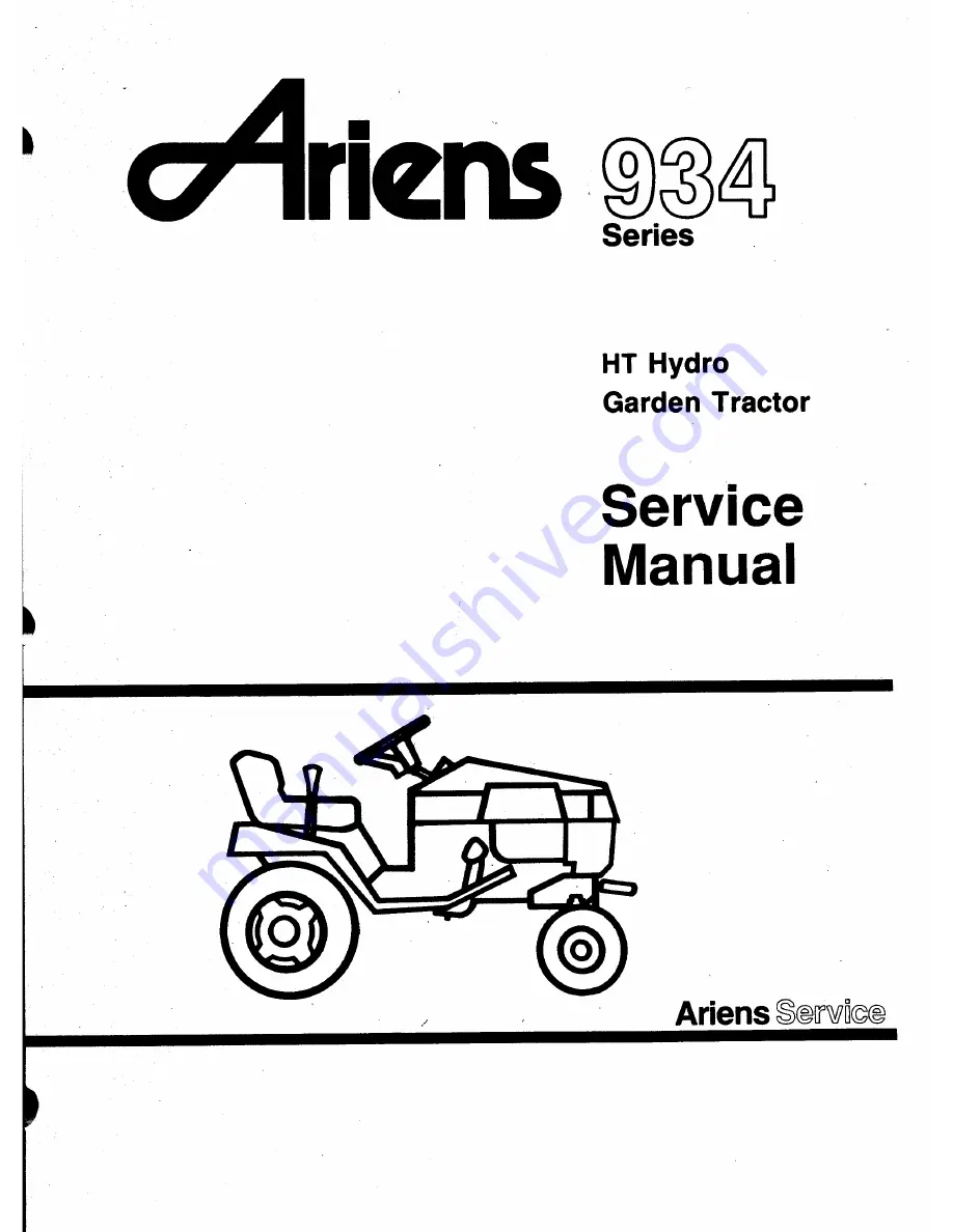 Ariens HT Hydro Service Manual Download Page 1