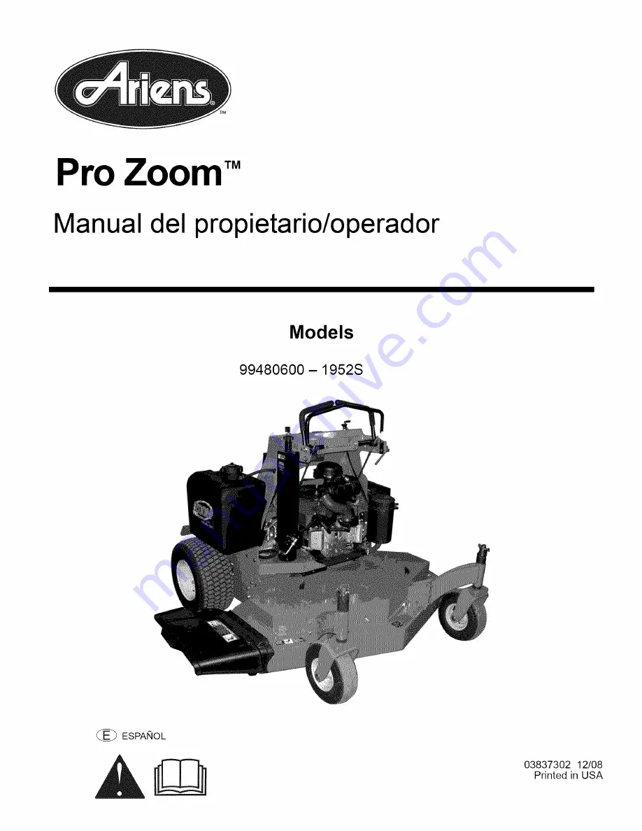 Ariens Pro Zoom 1952S Скачать руководство пользователя страница 45