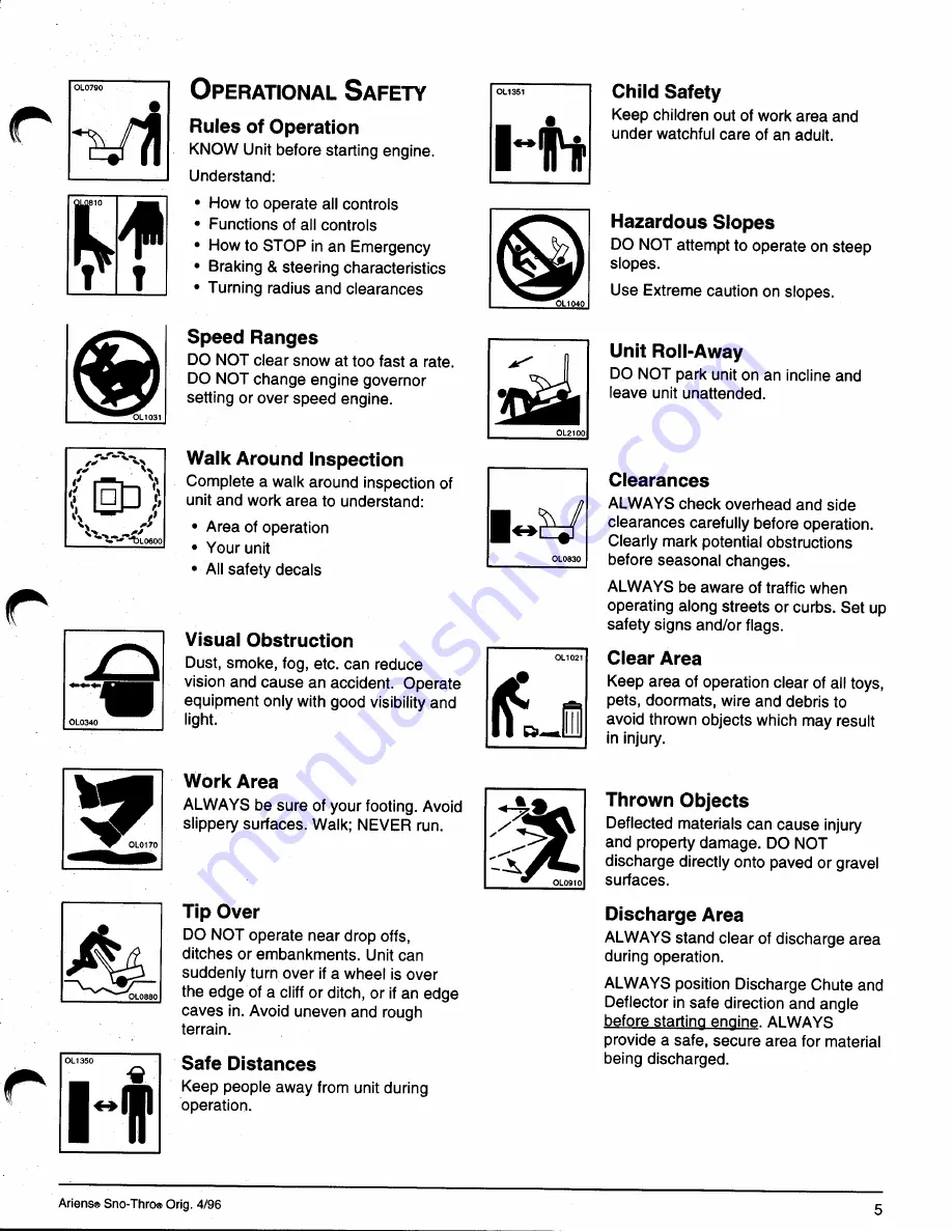 Ariens SNO-THRO 006-SS322 Operator'S Manual Download Page 9