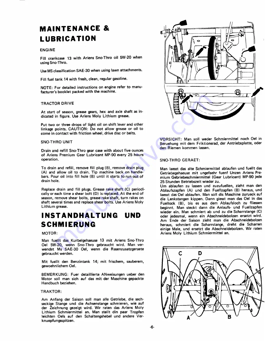 Ariens Sno-Thro 910006-000001 Скачать руководство пользователя страница 6
