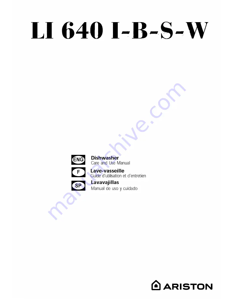 Ariston LI 640 I-B-S-W Care And Use Manual Download Page 1