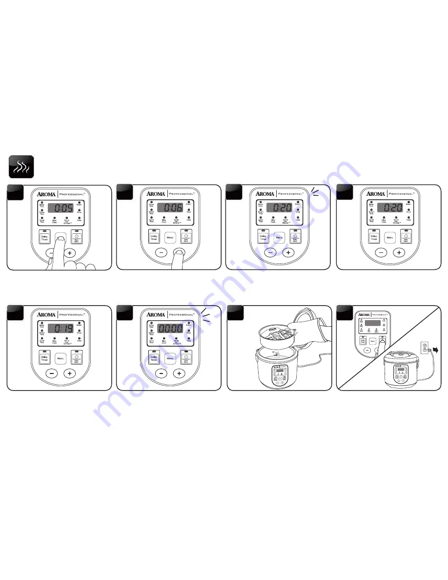 Aroma Professional ARC-1208SB Instruction Manual Download Page 20