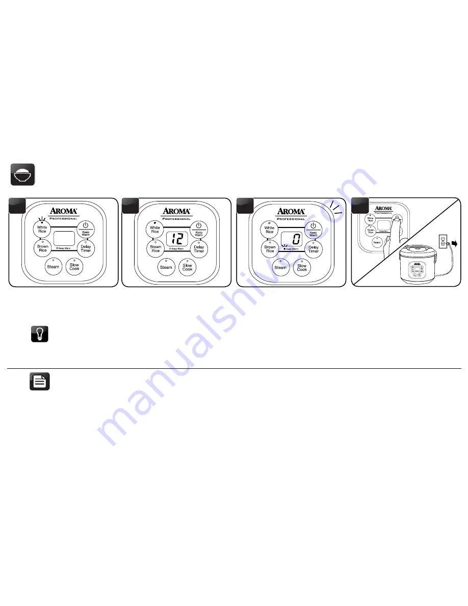 Aroma Professional ARC-934SBD Instruction Manual Download Page 8