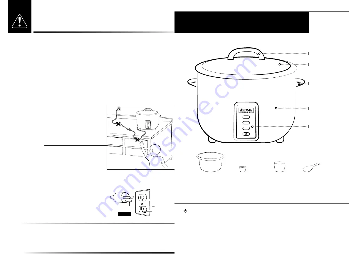 Aroma Big Chef ARC-1033E Instruction Manual Download Page 3