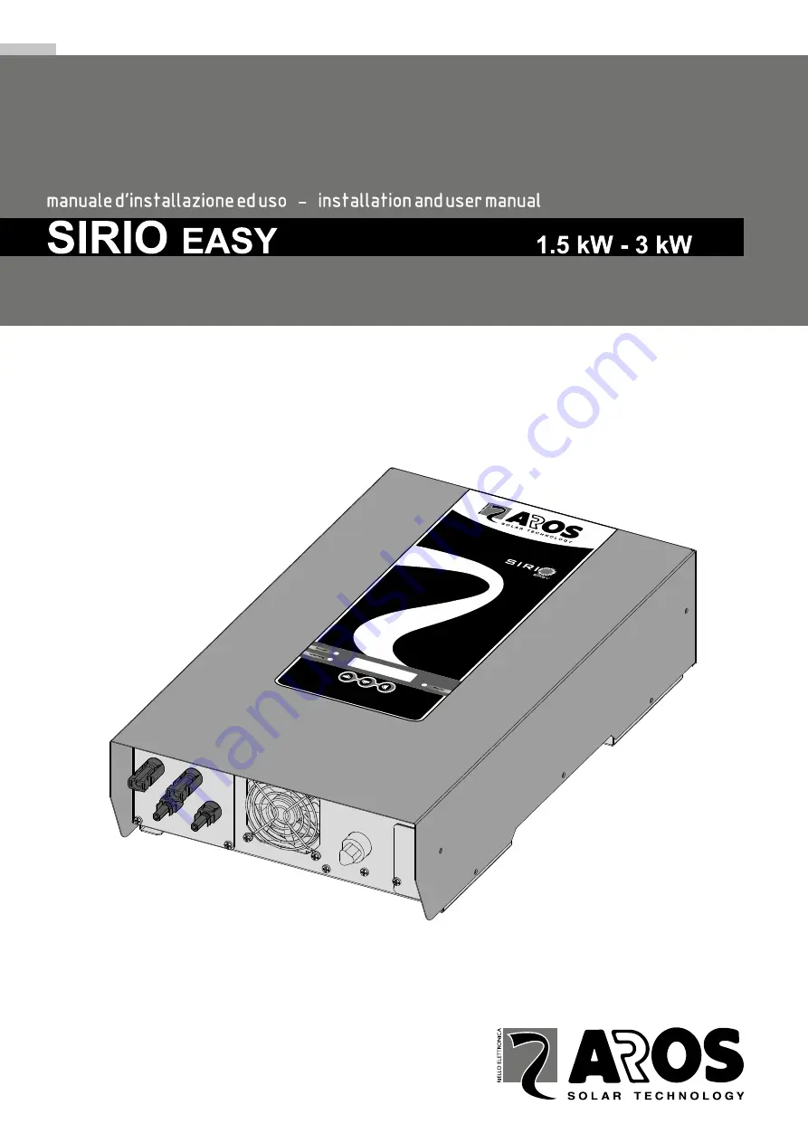 Aros SIRIO EASY 1500 Скачать руководство пользователя страница 1