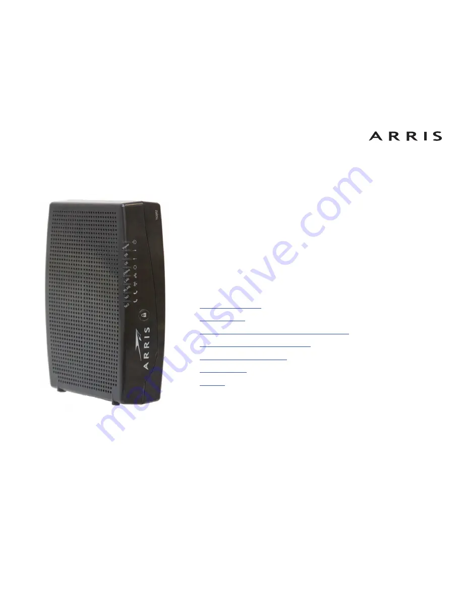 Arris Touchstone TG952 User Manual Download Page 1