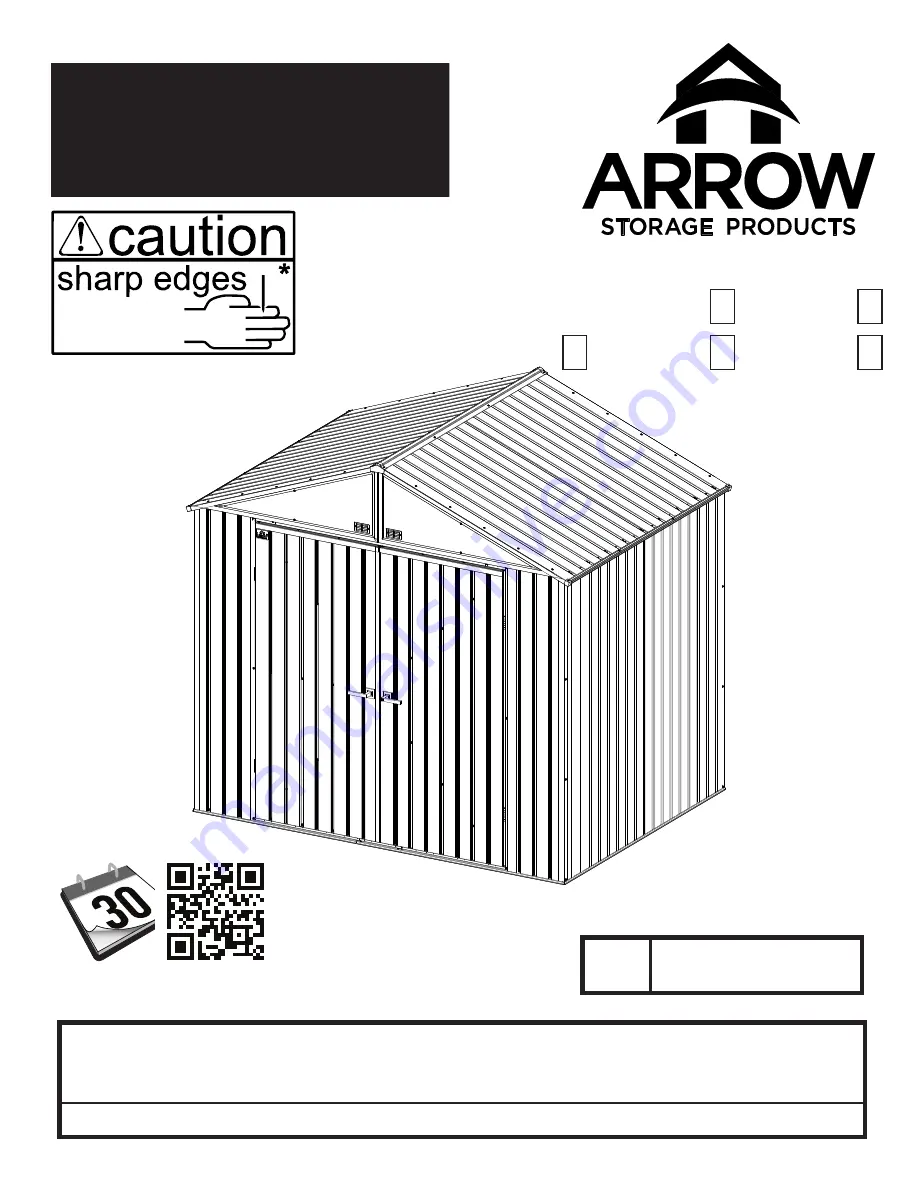 Arrow Storage Products EG86AB Owner'S Manual & Assembly Manual Download Page 1