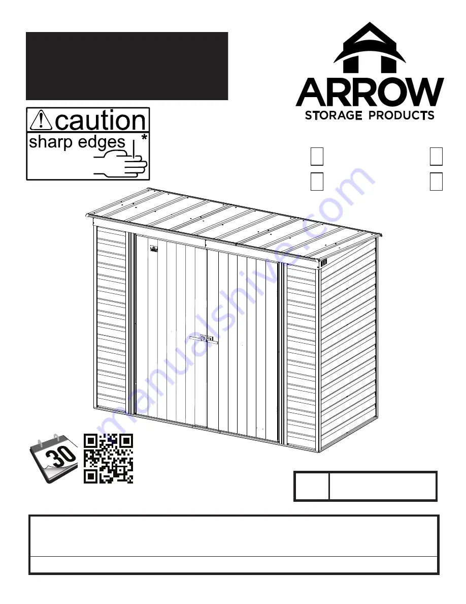 Arrow Storage Products SCP84BG Owner'S Manual & Assembly Manual Download Page 1