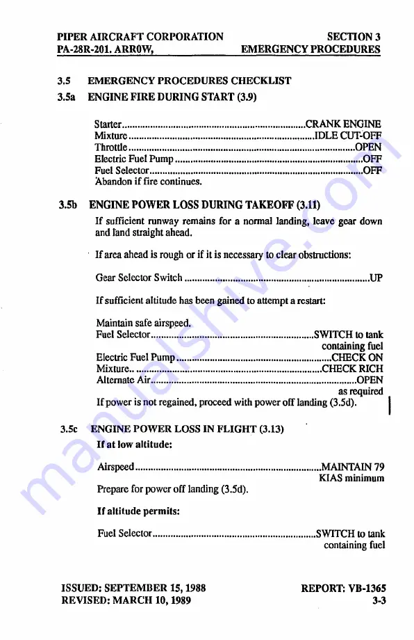 Arrow PA-28R-201 Pilot'S Operating Handbook And Faa Approved Airplane Flight Manual Download Page 38