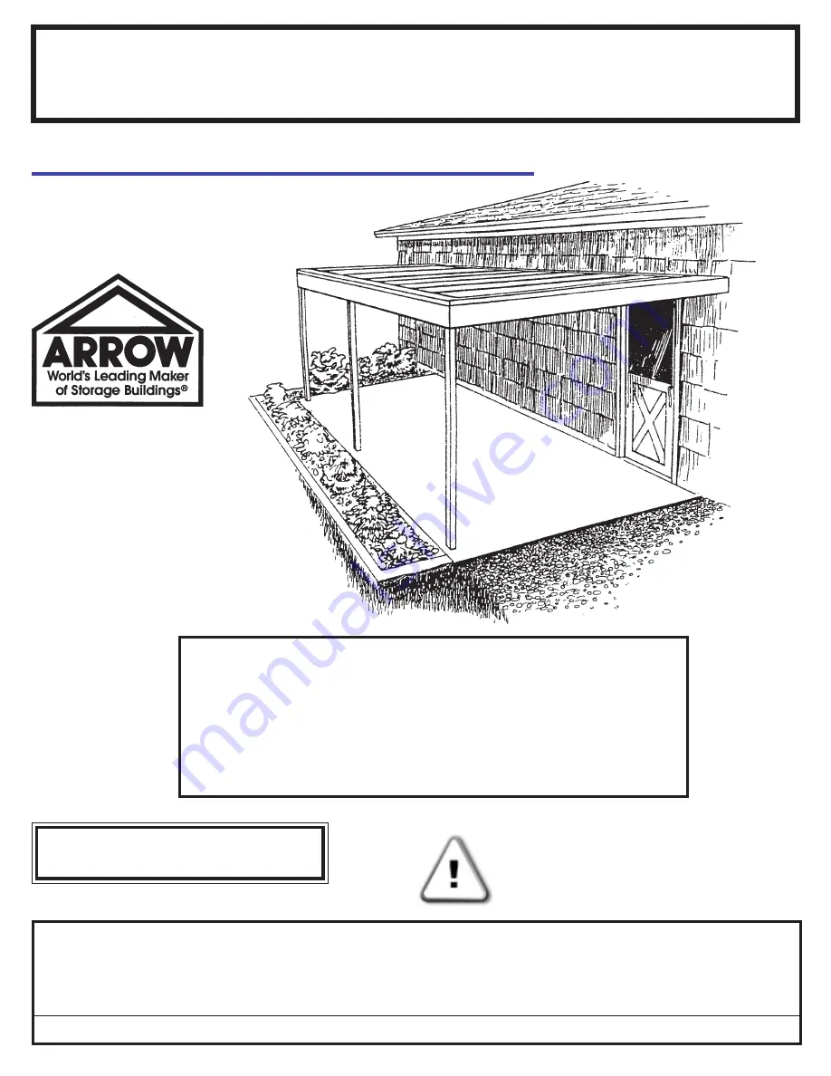 Arrow PC1020 Owner'S Manual & Assembly Instructions Download Page 1