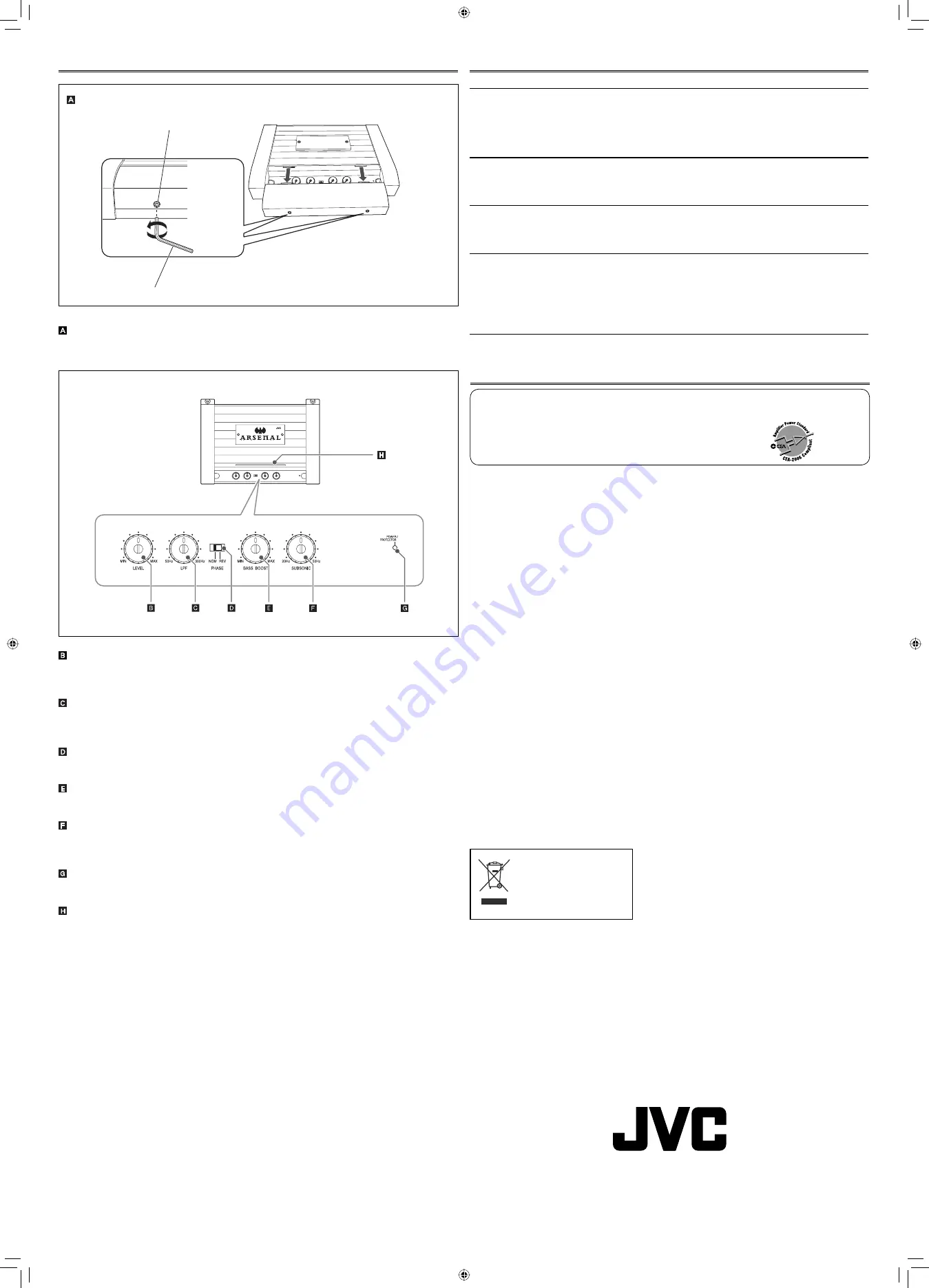 Arsenal KS-AR7501D - Class D Mono Amplifier 1200 Watts Instructions Manual Download Page 3