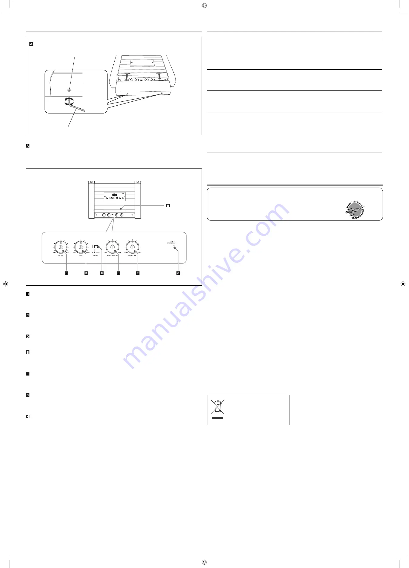 Arsenal KS-AR7501D - Class D Mono Amplifier 1200 Watts Instructions Manual Download Page 6