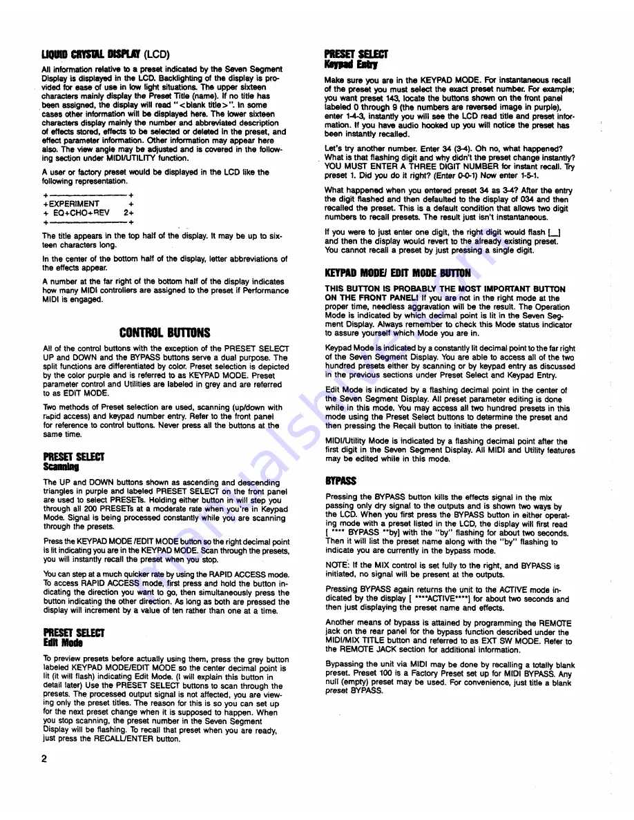 Art MULTIVERB III Manual Download Page 4