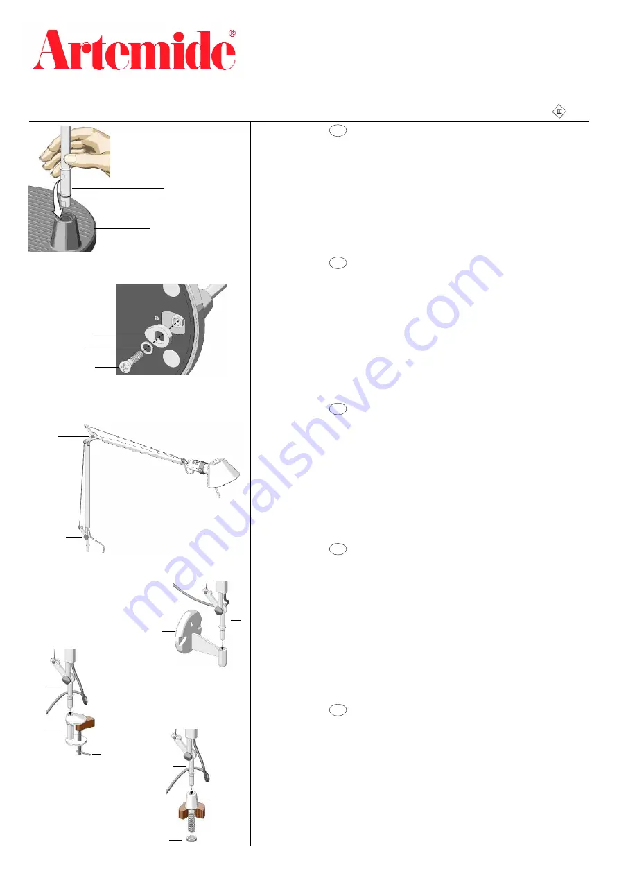 Artemide TOLOMEO LED MWL Manual Download Page 1