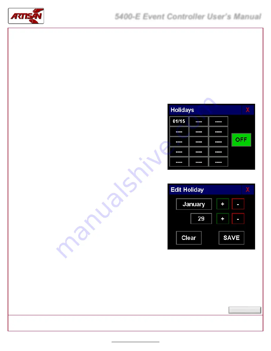 artisan 5400-E User Manual Download Page 9