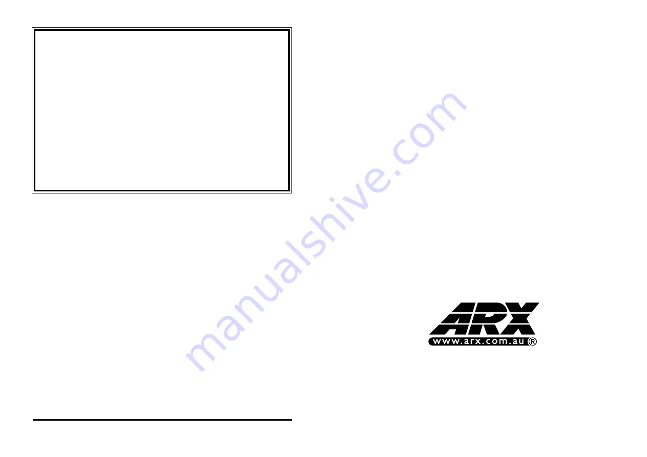 ARX LSP-2 Owner'S Manual Download Page 1