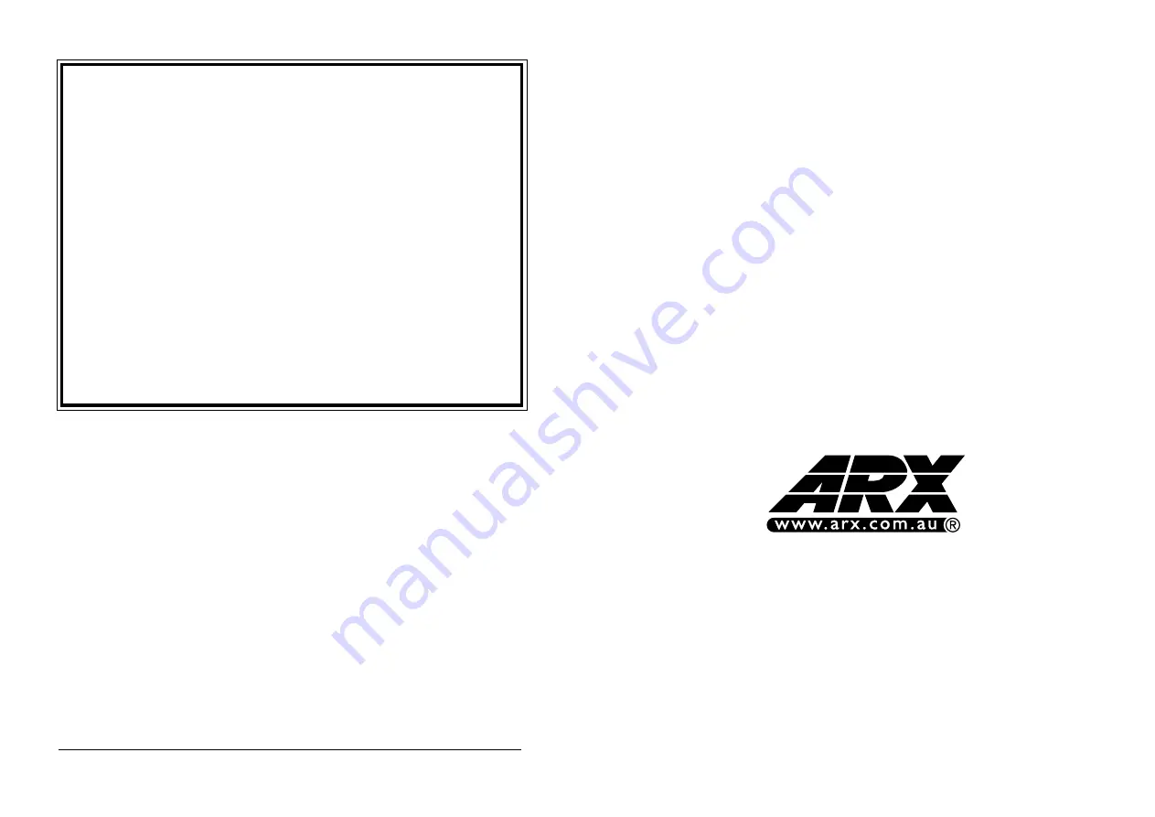 ARX SPL 8H Owner'S Manual Download Page 1