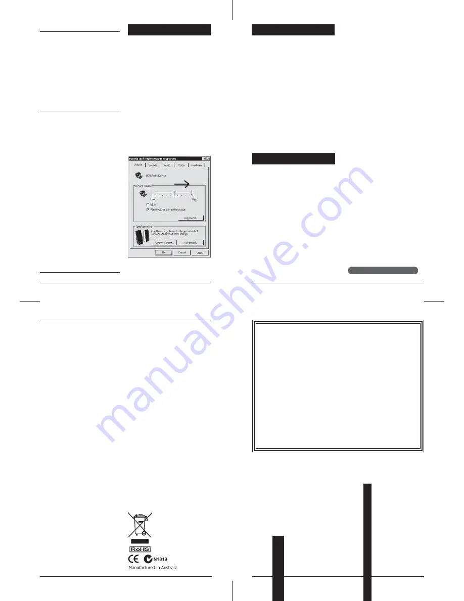 ARX USB-DI Owner'S Manual Download Page 1