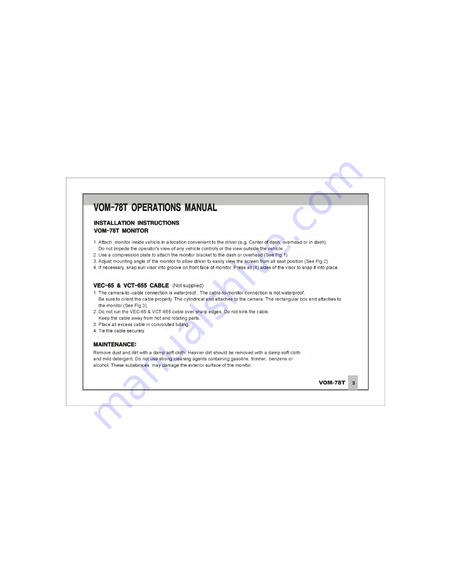 ASA Electronics Voyager VOM78T Operation Manual Download Page 4