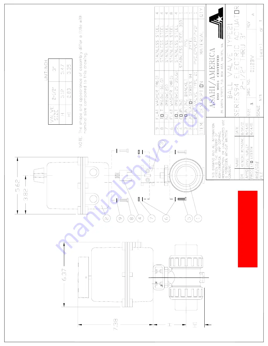 Asahi/America 94 Series Installation, Operation And Maintenance Manual Download Page 29