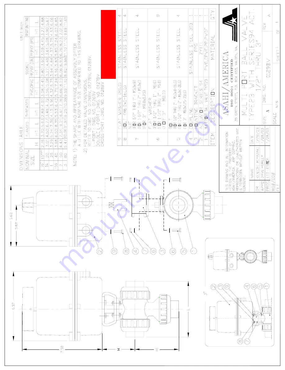 Asahi/America 94 Series Installation, Operation And Maintenance Manual Download Page 30