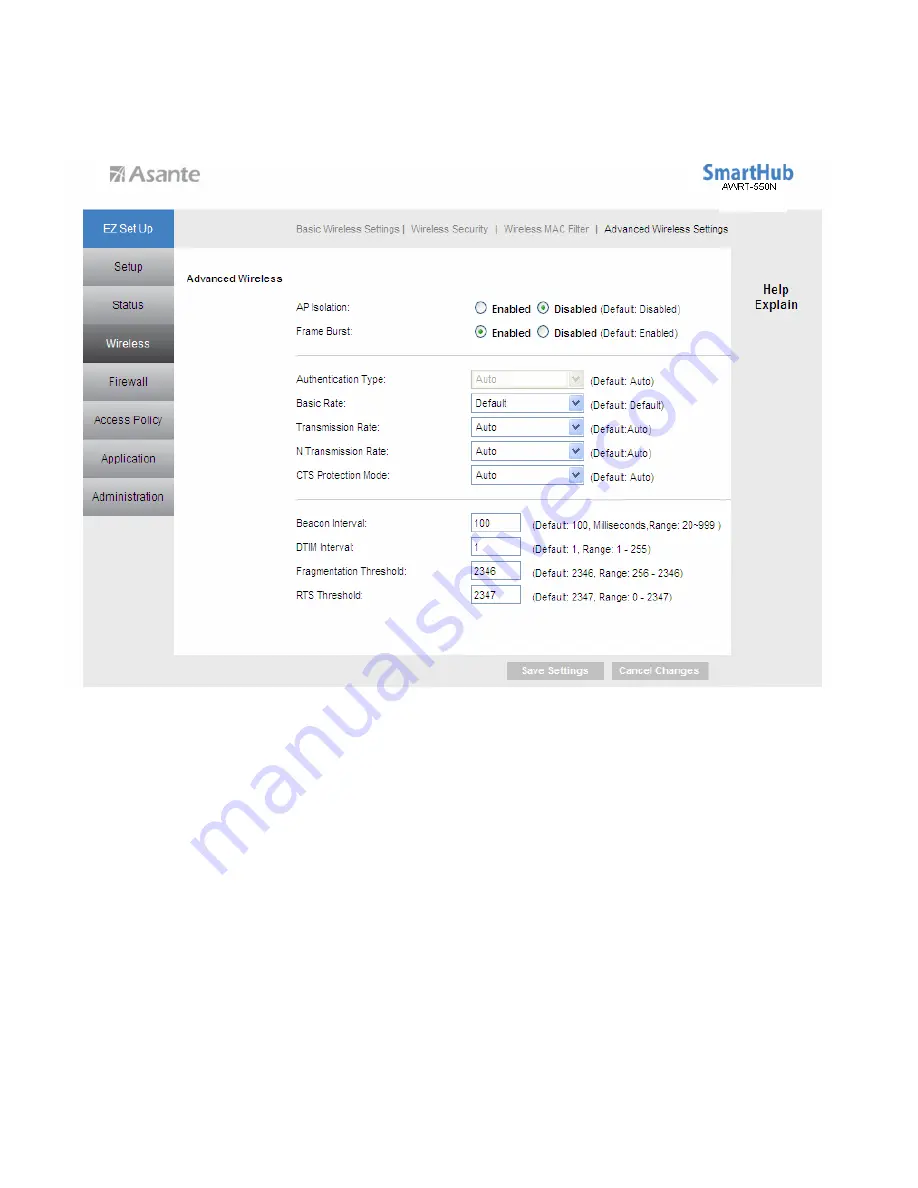 Asante SmartHub AWRT-550N User Manual Download Page 32