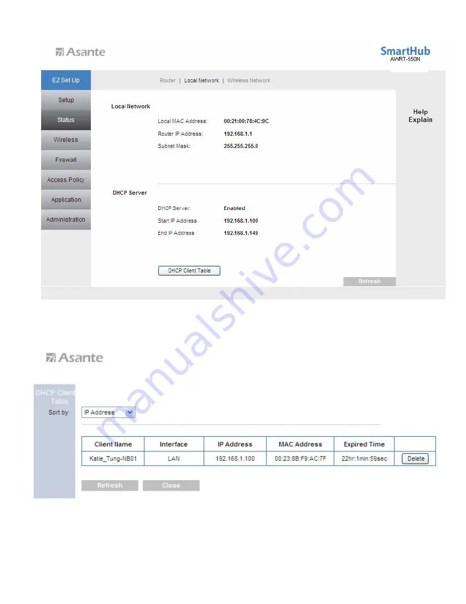 Asante SmartHub AWRT-550N User Manual Download Page 56