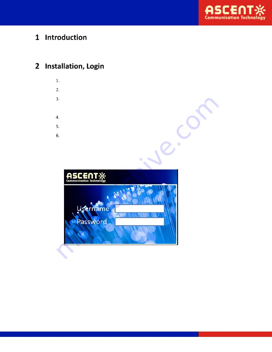 Ascent Communication Technology AH1000 HFC Quick Reference Manual Download Page 4