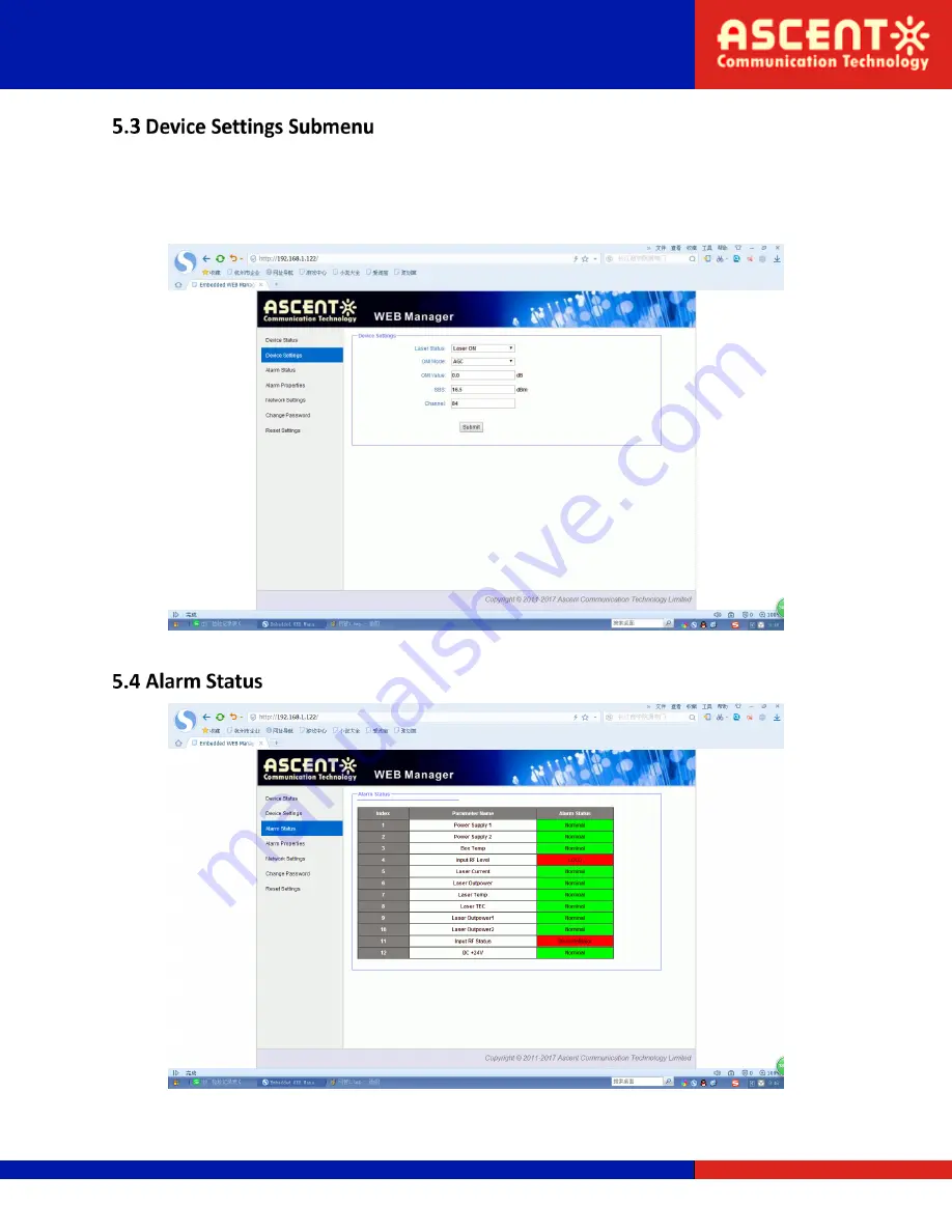 Ascent Communication Technology AT-5226-DMOD-00-06-M-SC-AC Quick Reference Manual Download Page 20