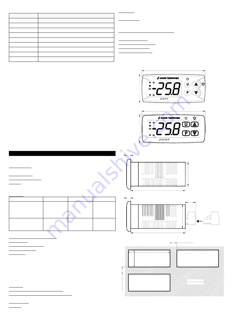 Ascon tecnologic Z31SY Скачать руководство пользователя страница 12