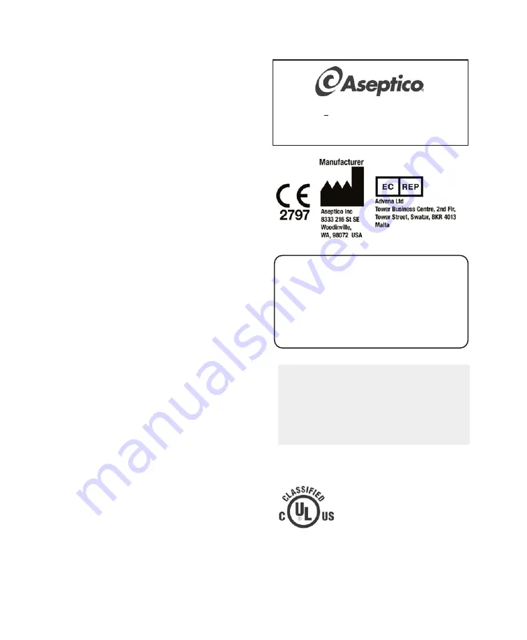 Aseptico AEU-525 Transport III Скачать руководство пользователя страница 2