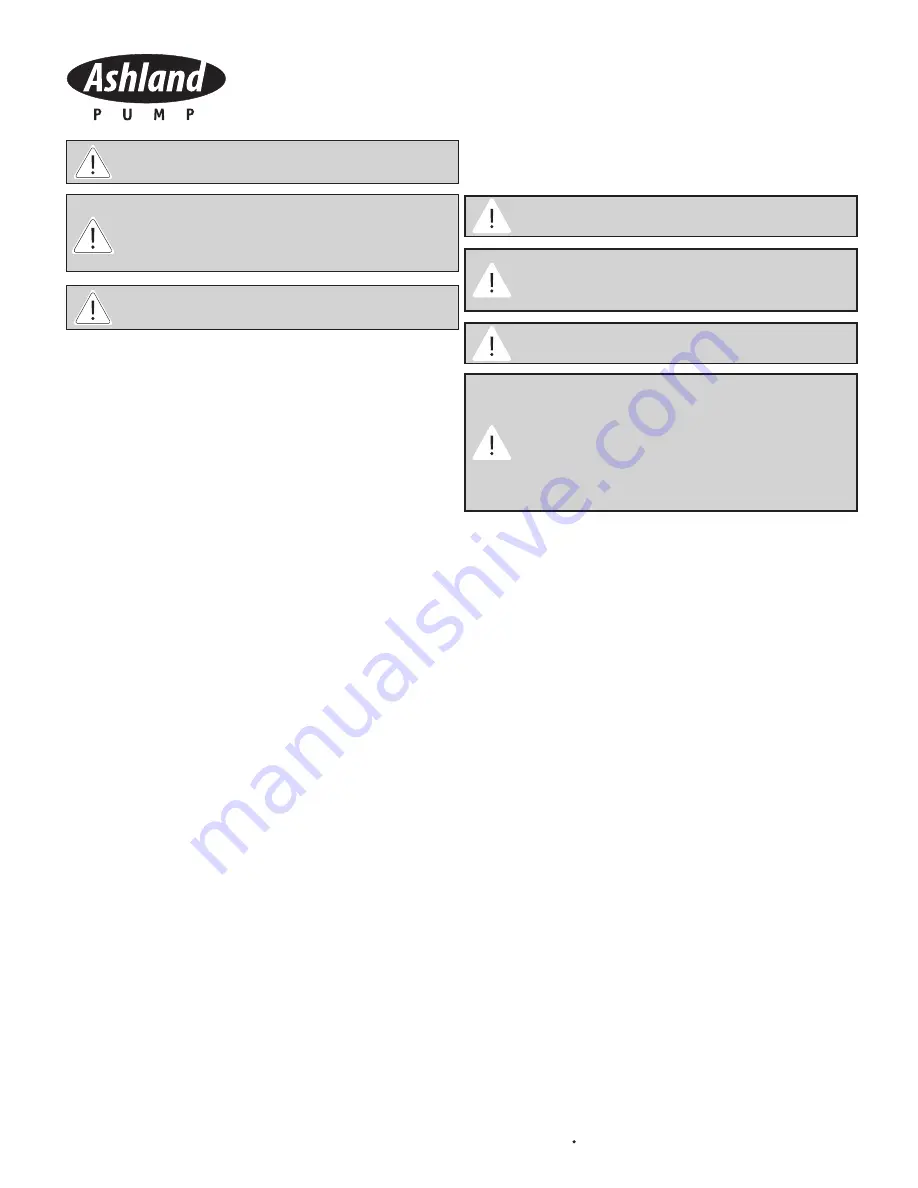 Ashland Pump SW40WB2424 Operation, Performance And Specifications Manual Download Page 7