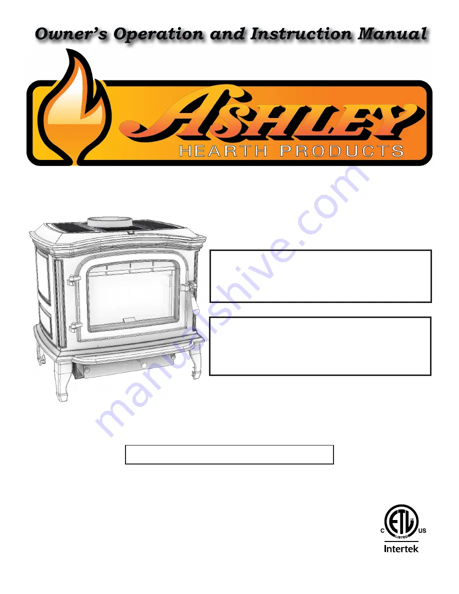 Ashley AWC21 Owner'S Operation And Instruction Manual Download Page 1