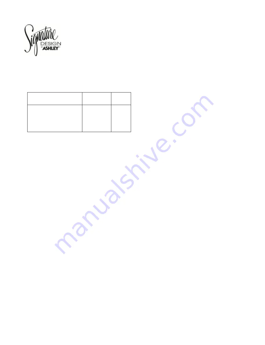 Ashley Signature Design EF16-23 User Manual Download Page 47