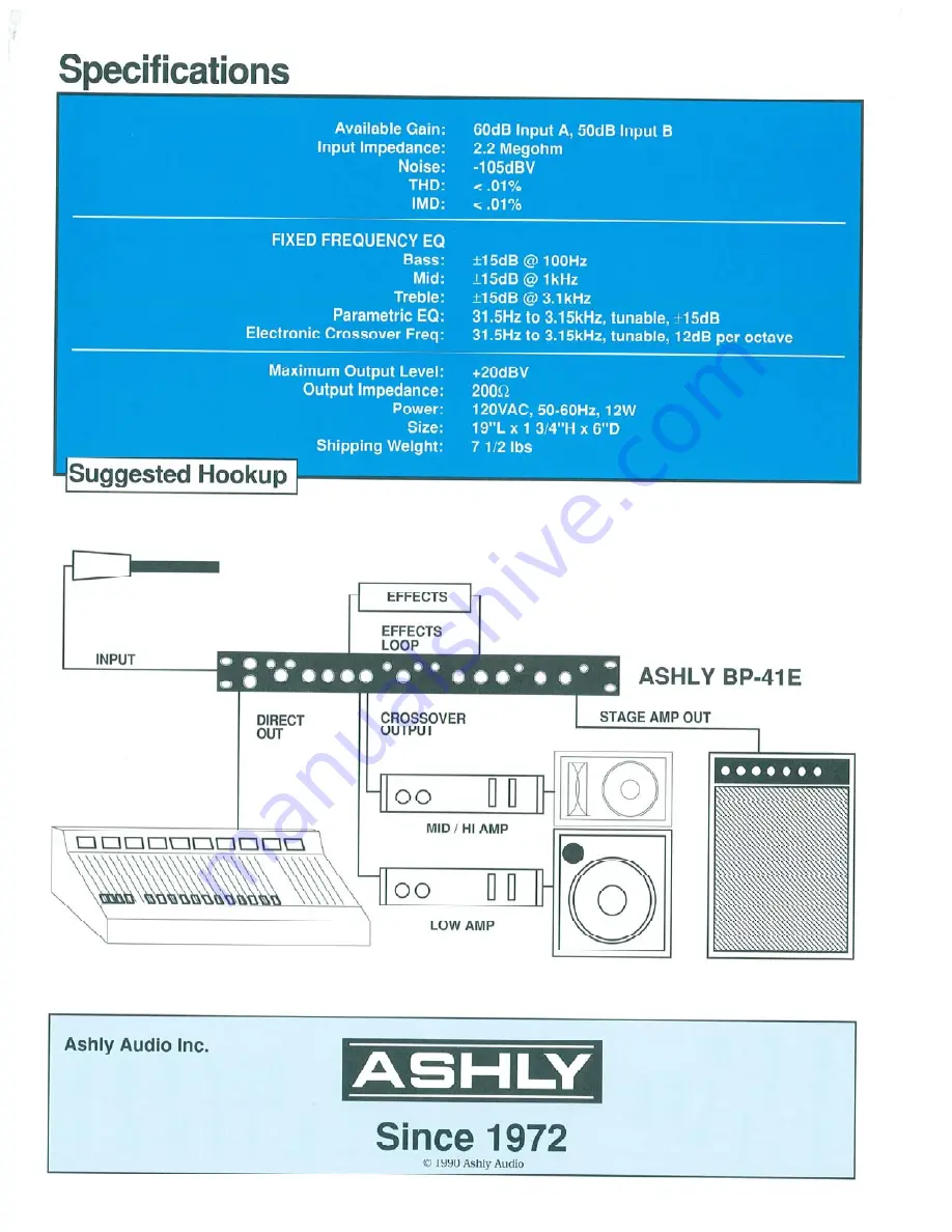 Ashly BP-41E Скачать руководство пользователя страница 2