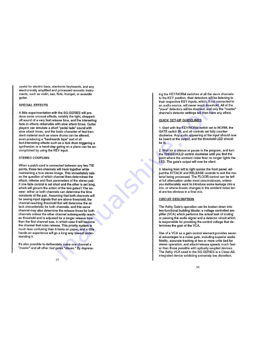 Ashly Noise Gates SG-33E Owner'S Manual Download Page 7