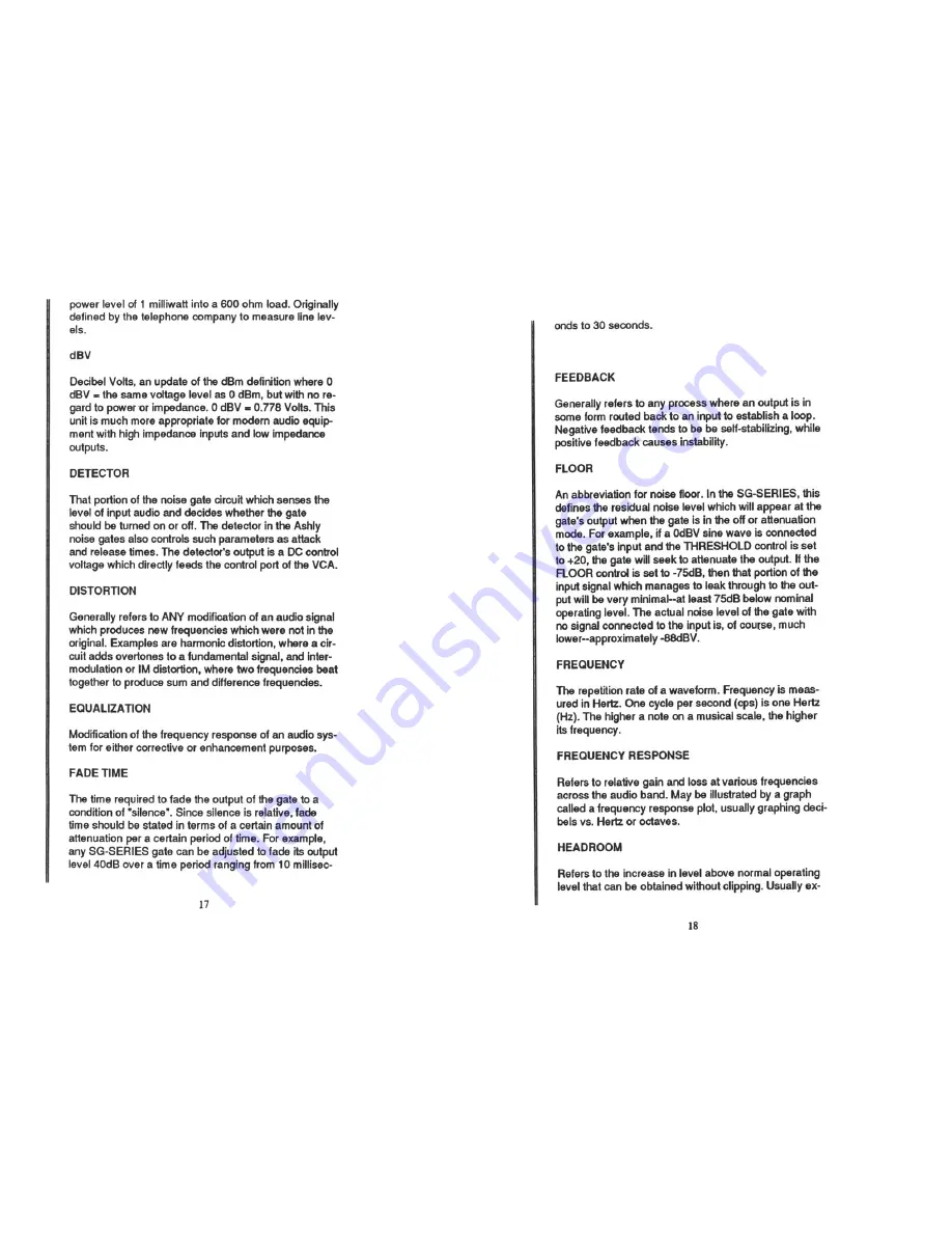 Ashly Noise Gates SG-33E Owner'S Manual Download Page 9