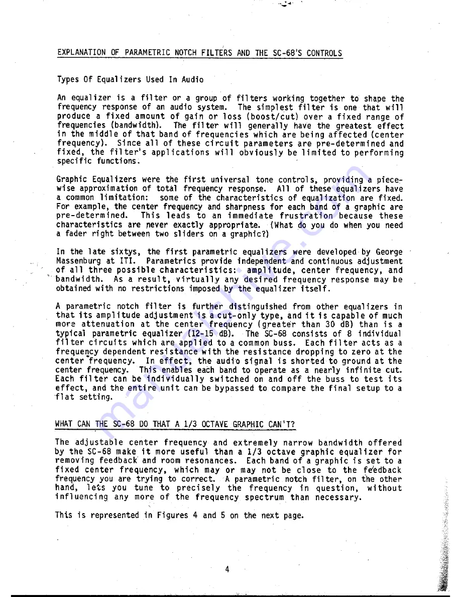 Ashly Parametric Notch Filter SC68 Operating Instructions Manual Download Page 6