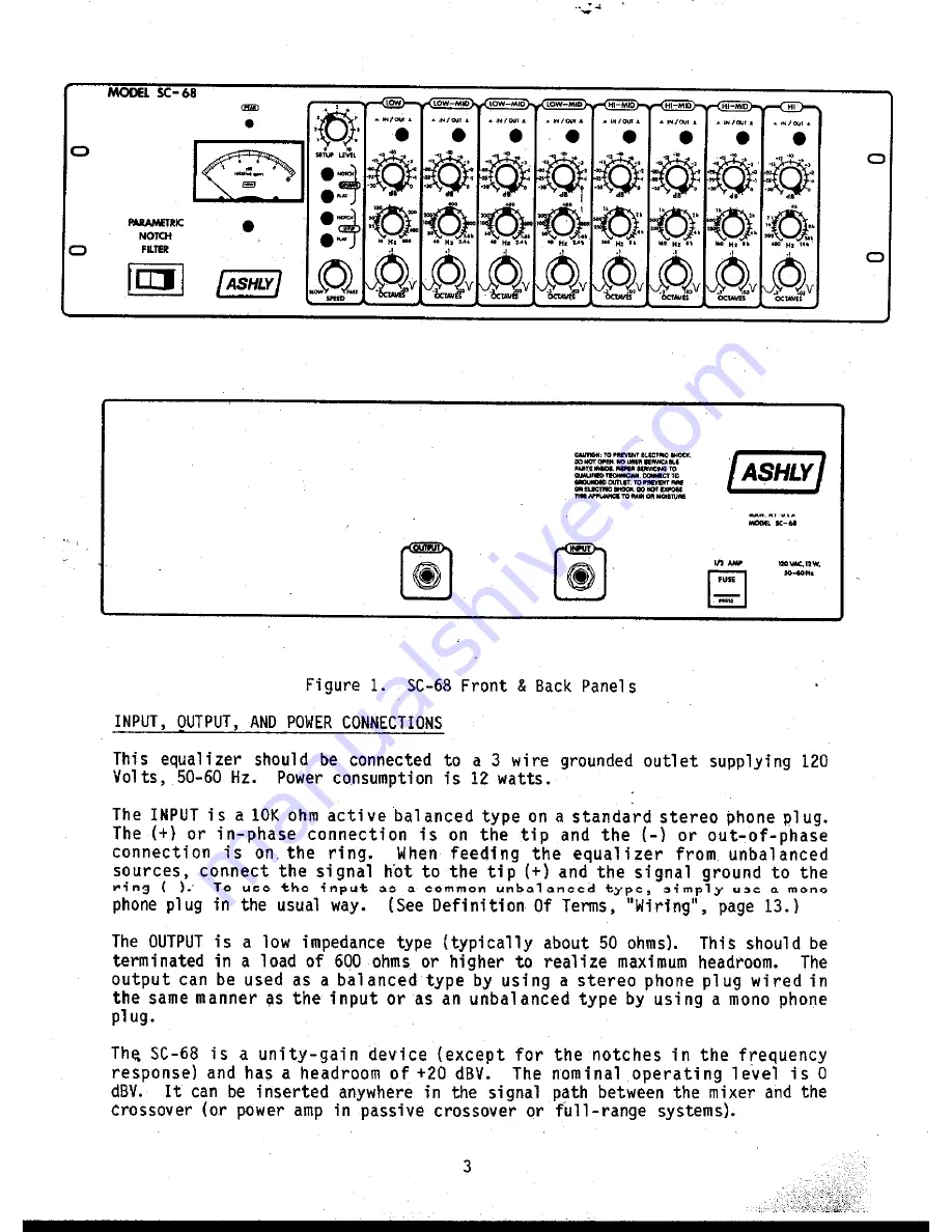 Ashly Parametric Notch Filter SC68 Скачать руководство пользователя страница 7