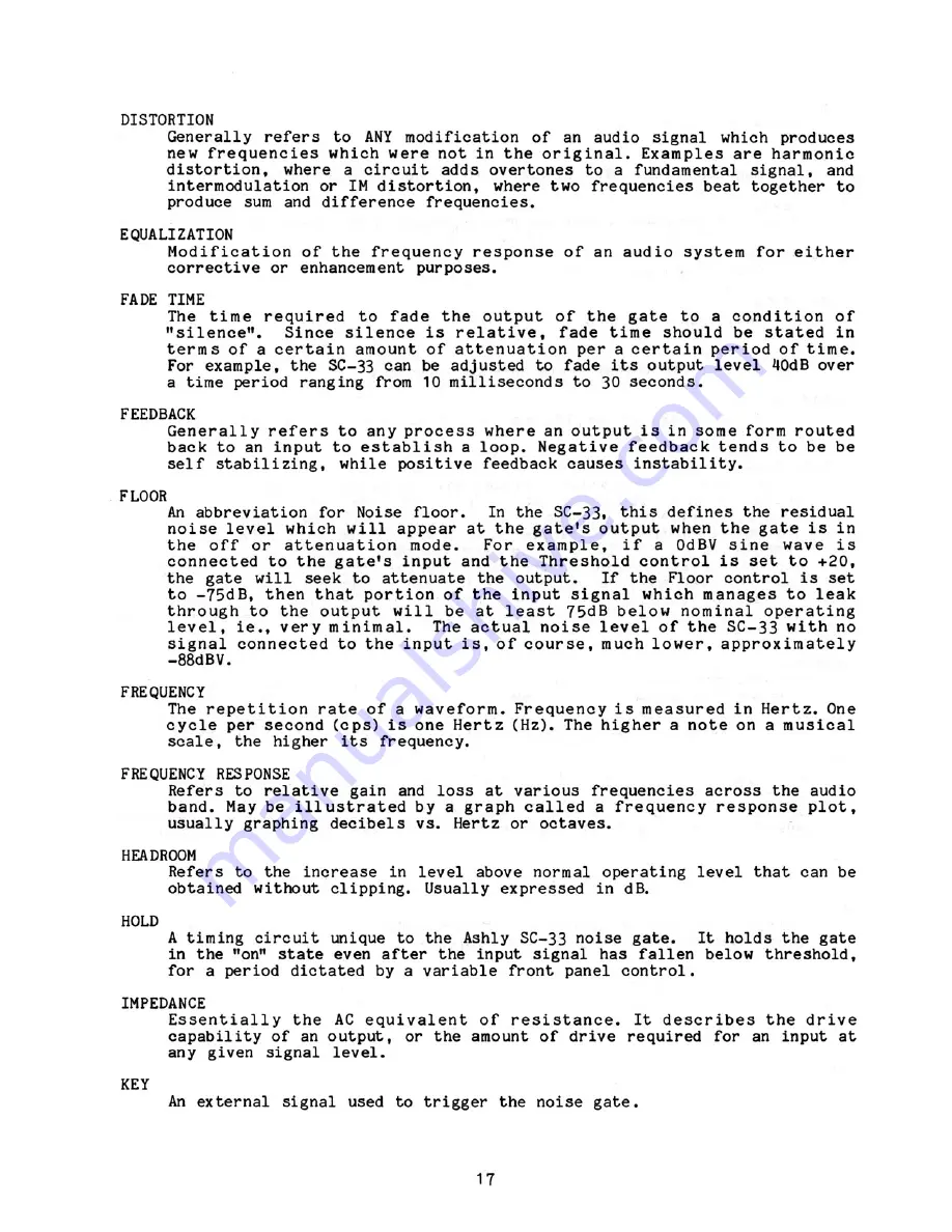 Ashly SC33 Operating Instructions Manual Download Page 17