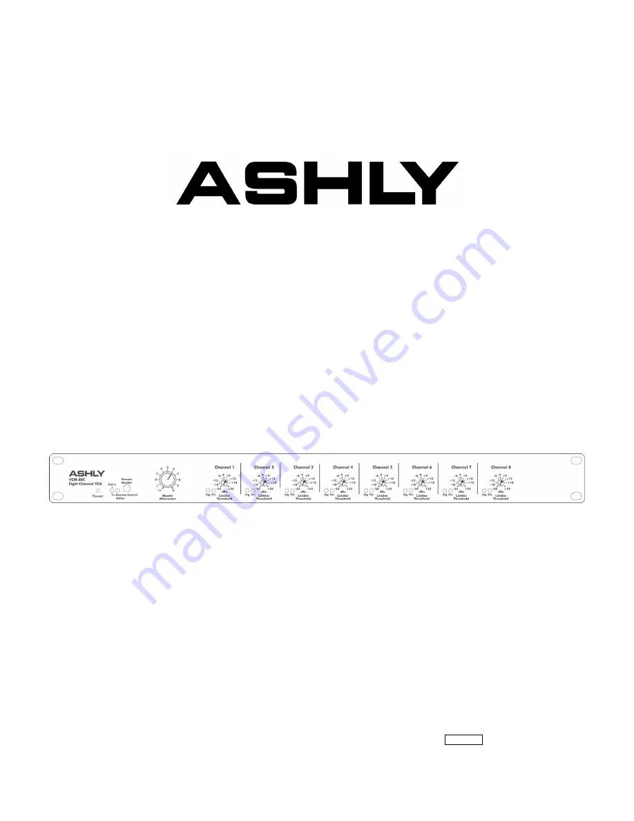 Ashly VCM-88C Operating Manual Download Page 1