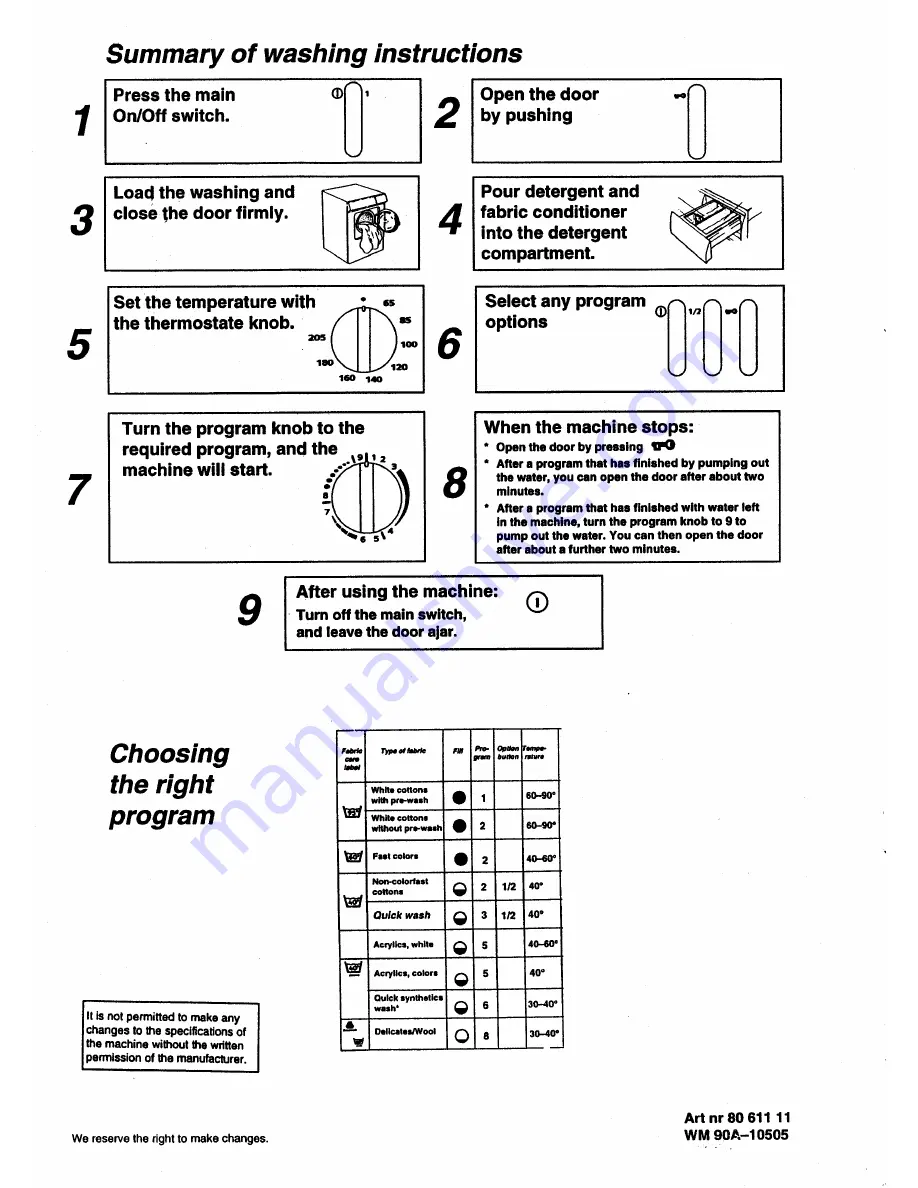 Asko 10505 - Quick Start Manual Download Page 16