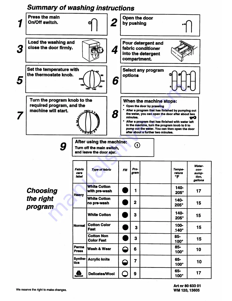 Asko 13605 - Quick Start Manual Download Page 16