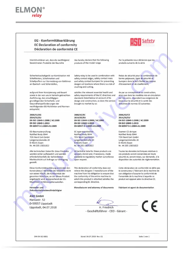 ASO Safety Solutions ELMON 34-32 Operating Manual Download Page 14