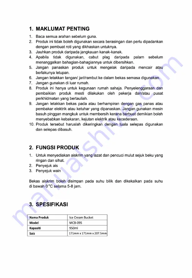 aspenhome MCB-095 Instruction Manual Download Page 7