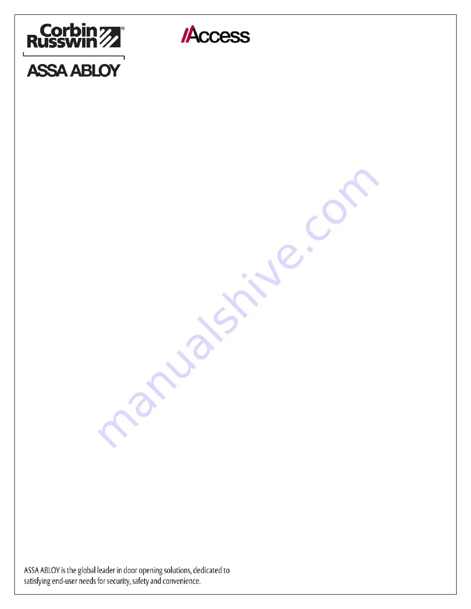 Assa Abloy CL33700 TCPWI1 Installation Instructions Manual Download Page 31